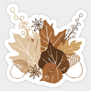 Soft Autumn Leaves & Anise | Green Sticker